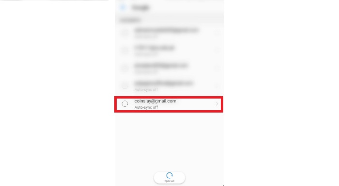 remove google account from phone from list